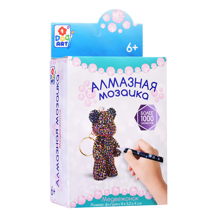 

Алмазная мозаика 1Toy Art Брелок Медвежонок, 8х4 см, Брелок Медвежонок