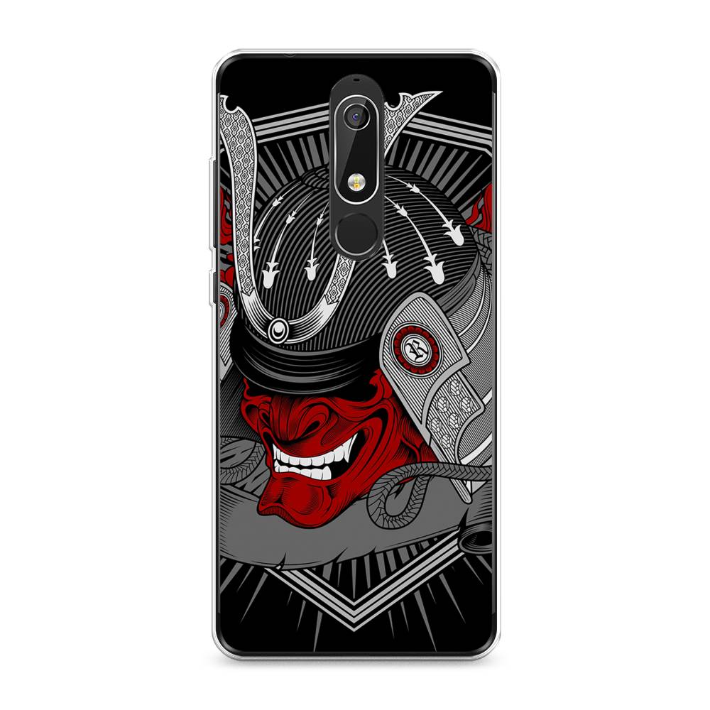 

Чехол на Nokia 5.1 "Красная маска самурая", Белый;красный;черный, 121750-4