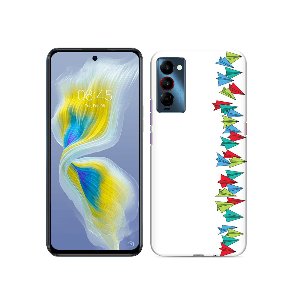 

Чехол MyPads Tocco для Tecno Camon 18 самолетики из листочков, Прозрачный, Tocco