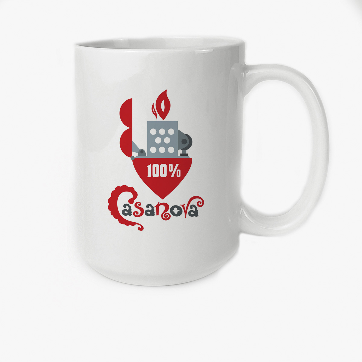 

Кружка Высокая CoolPodarok Прикол Зажигалка Casanova