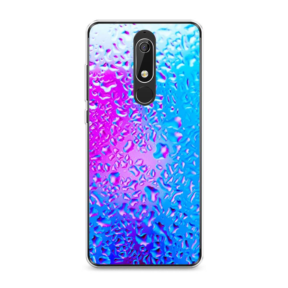 

Чехол на Nokia 5.1 "Капли на стекле", Голубой;розовый, 121750-3