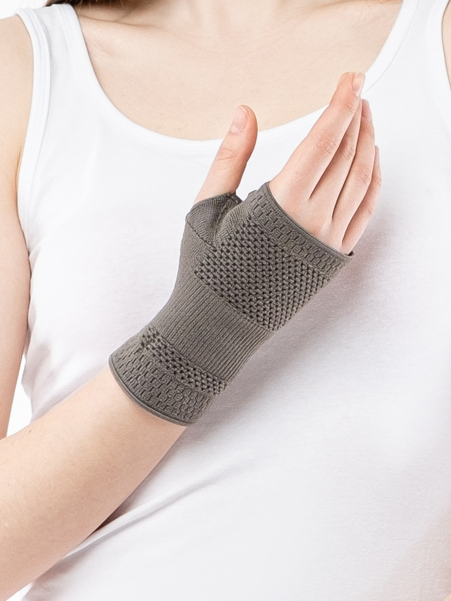 

Бандаж лучезапястный СМАРТ КОМПРЕСС БЗ-СК правый серый р.5, БЗ-СК