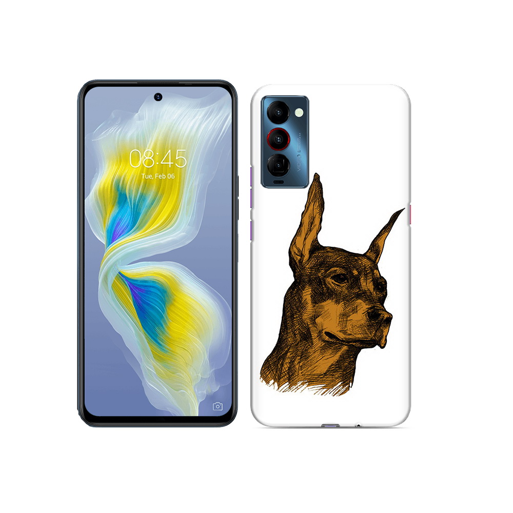 

Чехол MyPads Tocco для Tecno Camon 18 скетч доберман, Прозрачный, Tocco