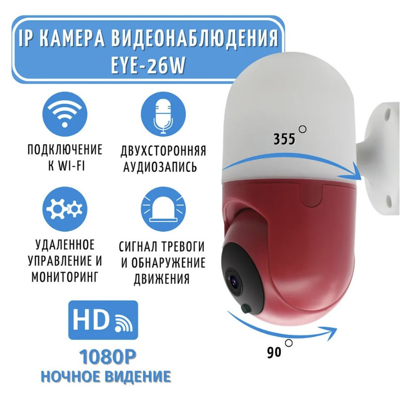 

IP-камера SAFEBURG EYE-26W white (EYE-26W), Белый, EYE-26W