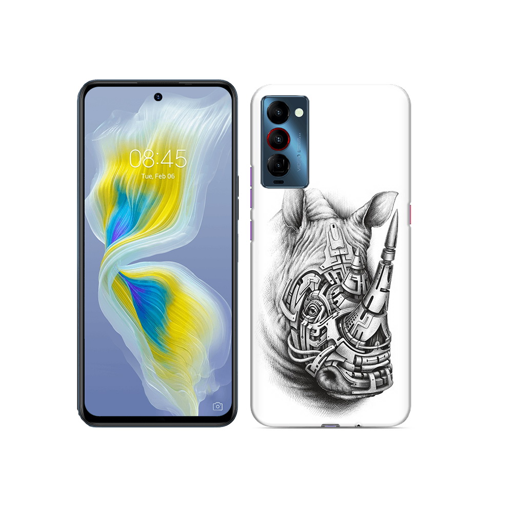 

Чехол MyPads Tocco для Tecno Camon 18 стальной носорог, Прозрачный, Tocco