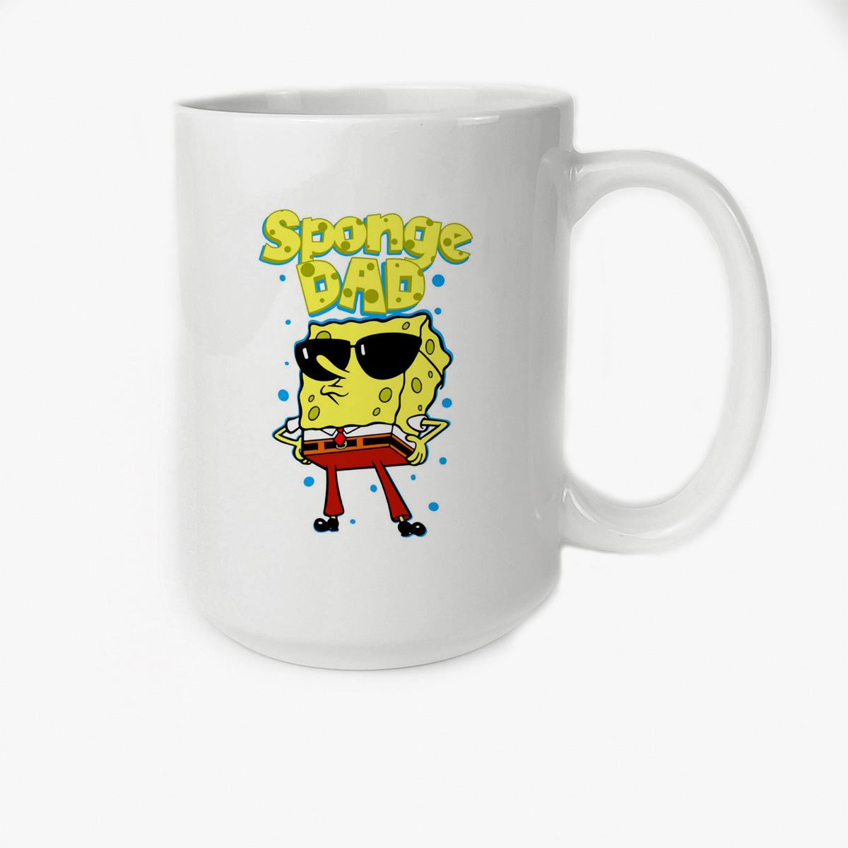 Кружка Высокая CoolPodarok Прикол Семья Sponge father Спэнч Боб папа