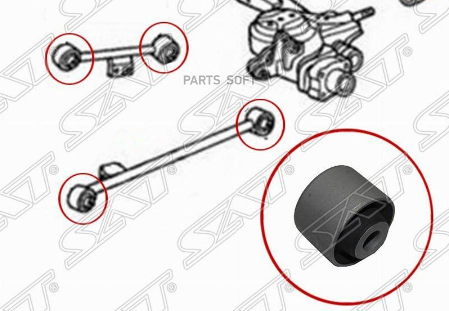 

SAT ST-52390-S2H-000B Сайлентблок задней продольной тяги HONDA HR-V 98-05/CAPA 98-02/LOGO