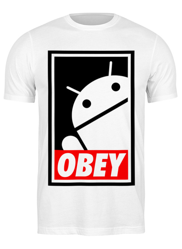 

Футболка мужская Printio Android (obey) белая XL, Белый, Android (obey)