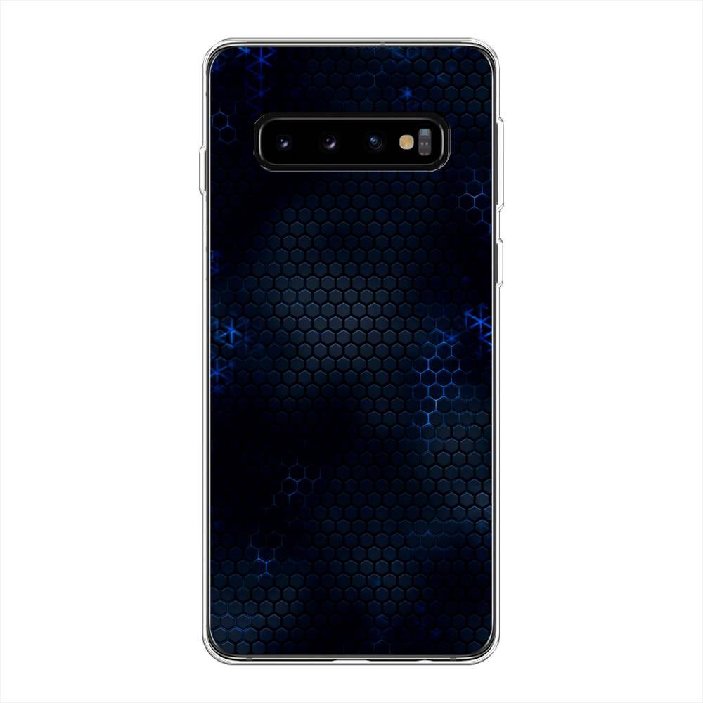 фото Силиконовый чехол "фон соты синие" на samsung galaxy s10 + awog