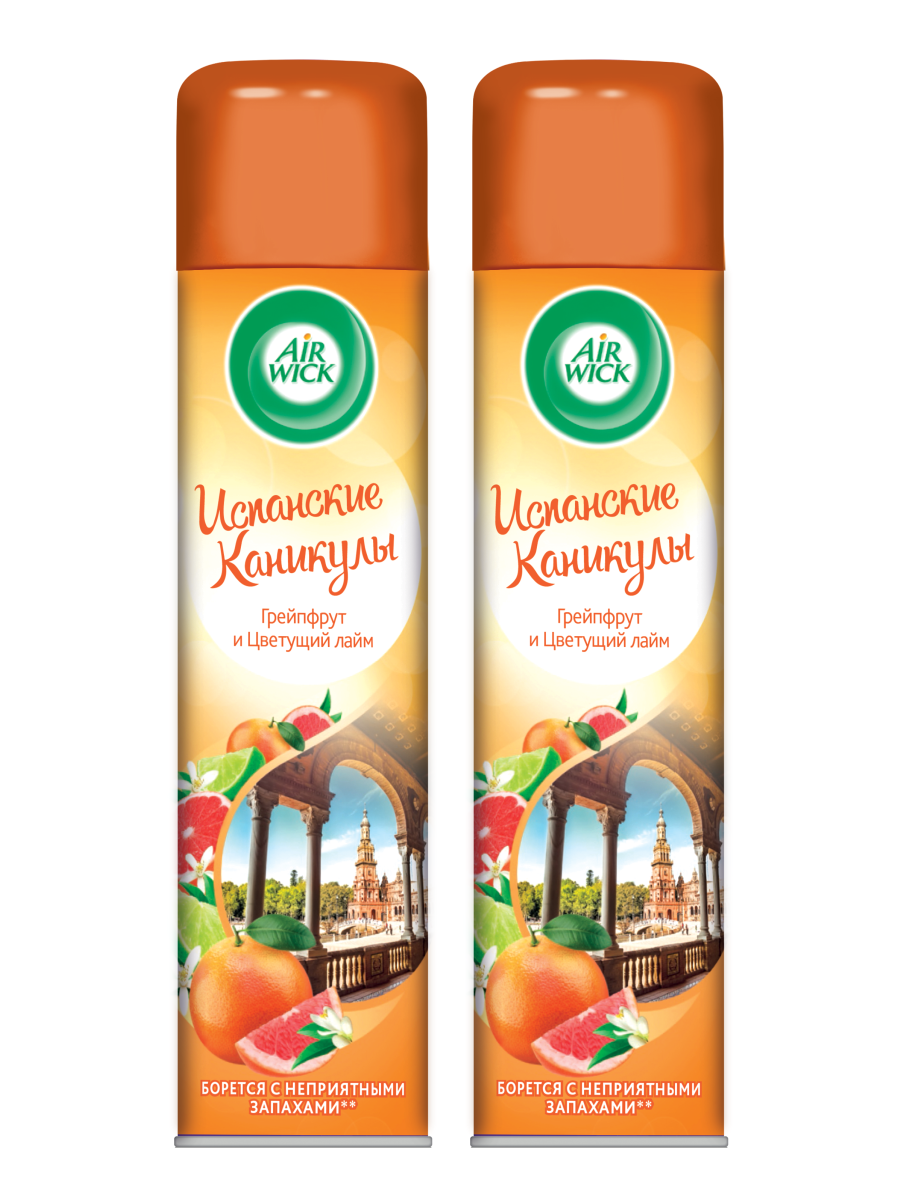 

Освежитель воздуха Air Wick Испанские каникулы Грейпфрут и Цветущий лайм 290 мл, 9745