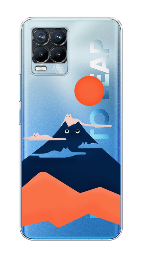 

Чехол на Realme 8/8 Pro "Кот-гора", Черный;оранжевый, 255450-4