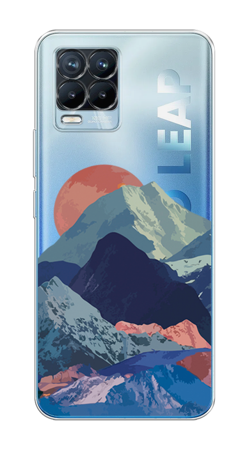 

Чехол на Realme 8/8 Pro "Закат в снежных горах", Красный;серый;голубой, 255450-2