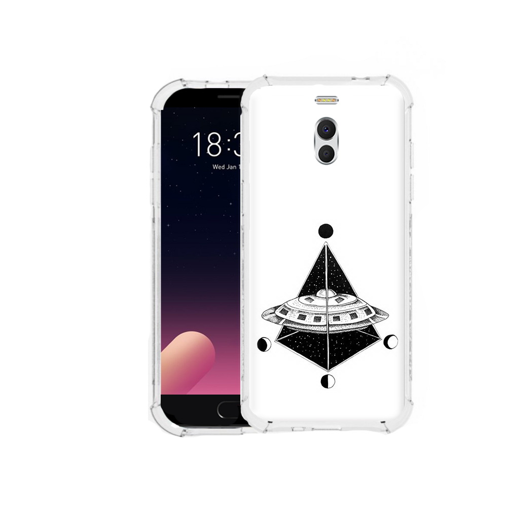 

Чехол MyPads Tocco для Meizu M6 Note черно белая летающая тарелка, Прозрачный, Tocco