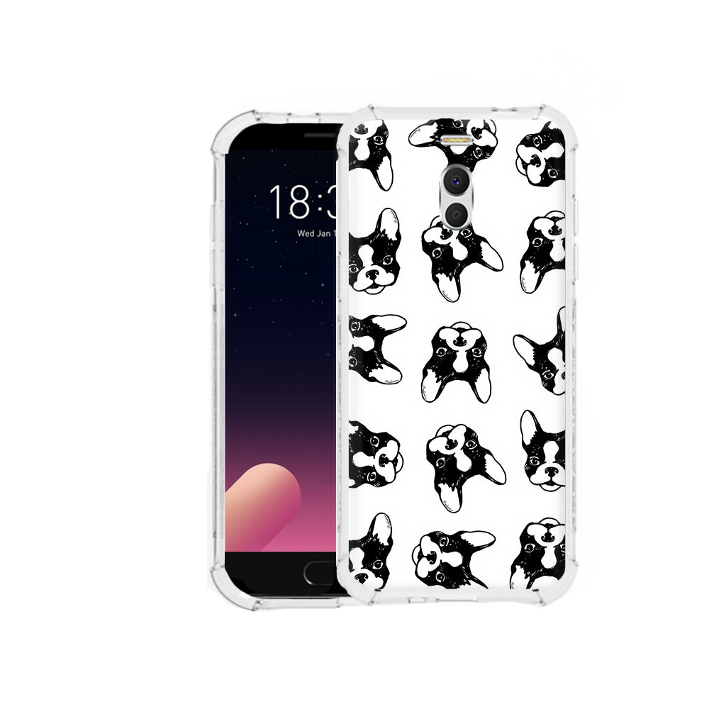 

Чехол MyPads Tocco для Meizu M6 Note черно белые собачки, Прозрачный, Tocco