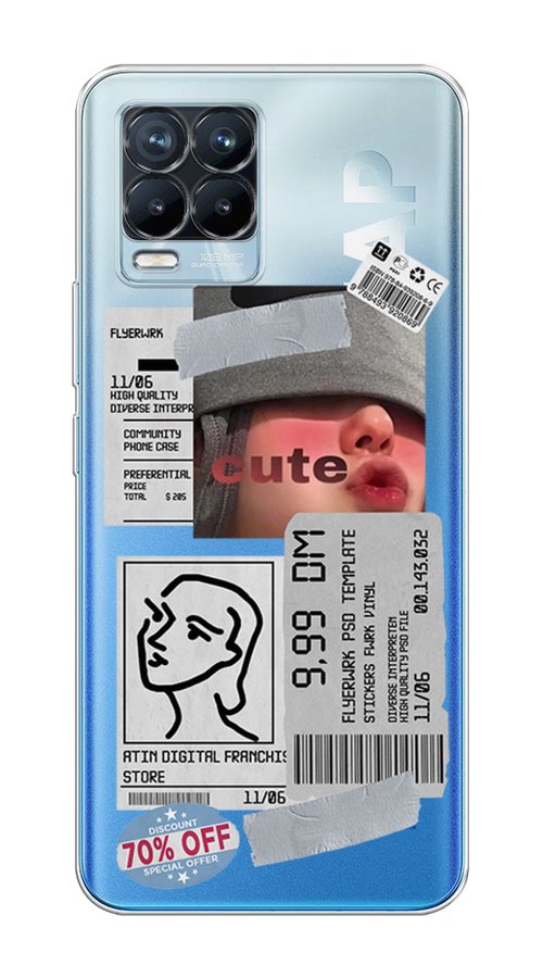 

Чехол на Realme 8/8 Pro "Cute girl collage", Розовый;серый;голубой, 255450-6