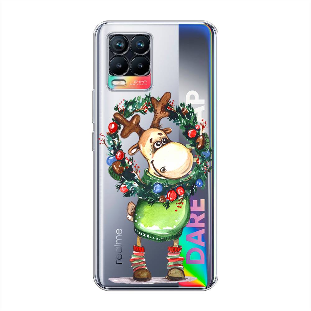 

Чехол для Realme 8/8 Pro "Олень с новогодним венком", 255450-4