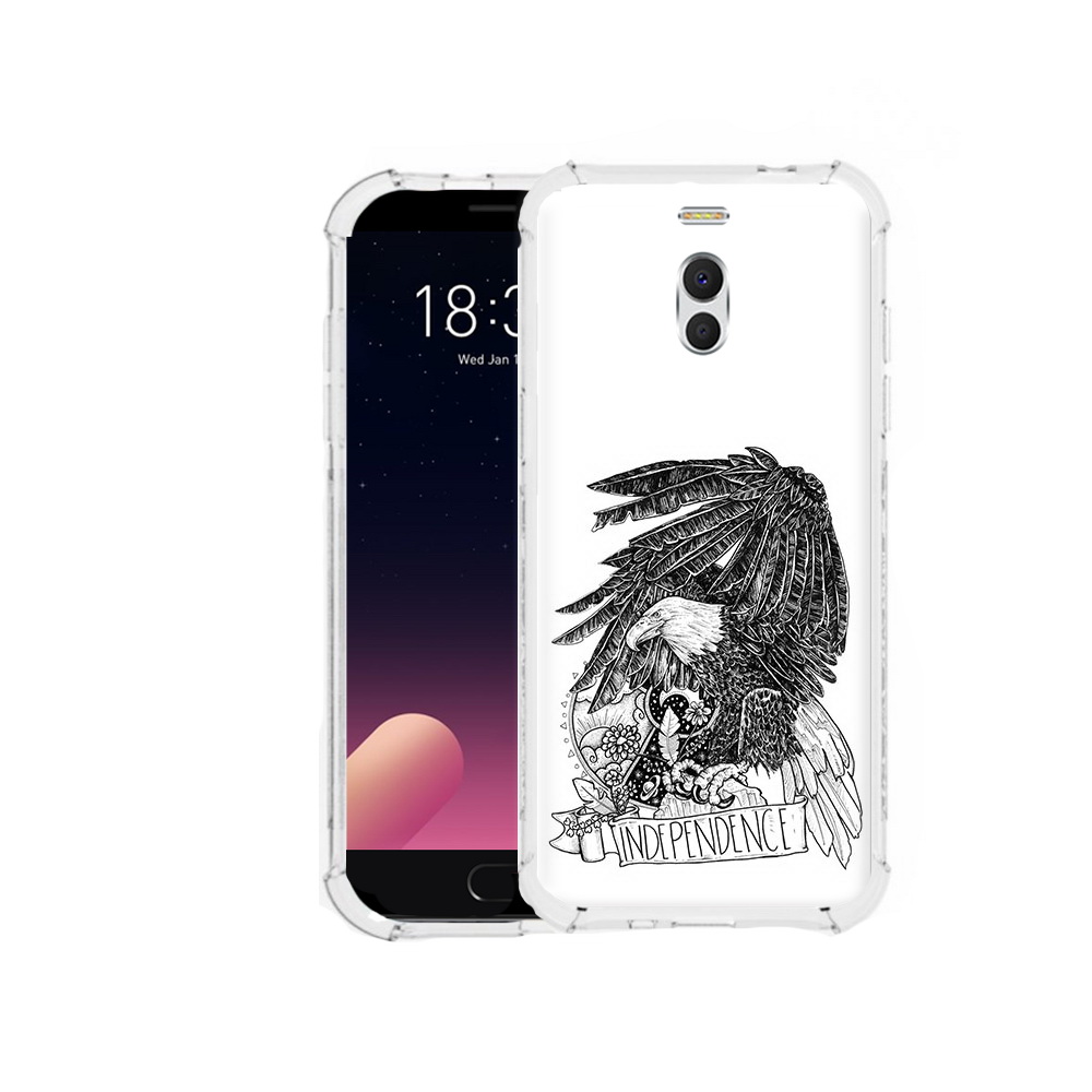 

Чехол MyPads Tocco для Meizu M6 Note черно белый сокол, Прозрачный, Tocco