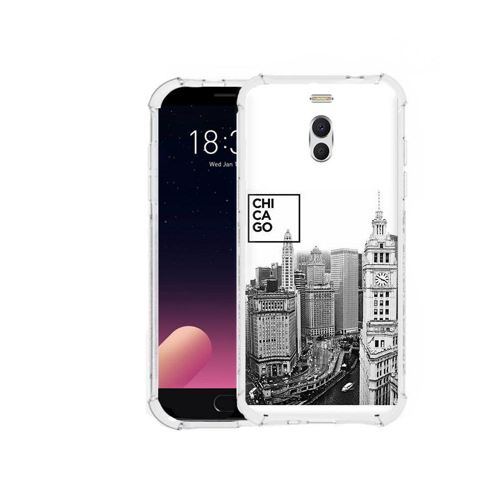 

Чехол MyPads Tocco для Meizu M6 Note черно белый чикаго, Прозрачный, Tocco