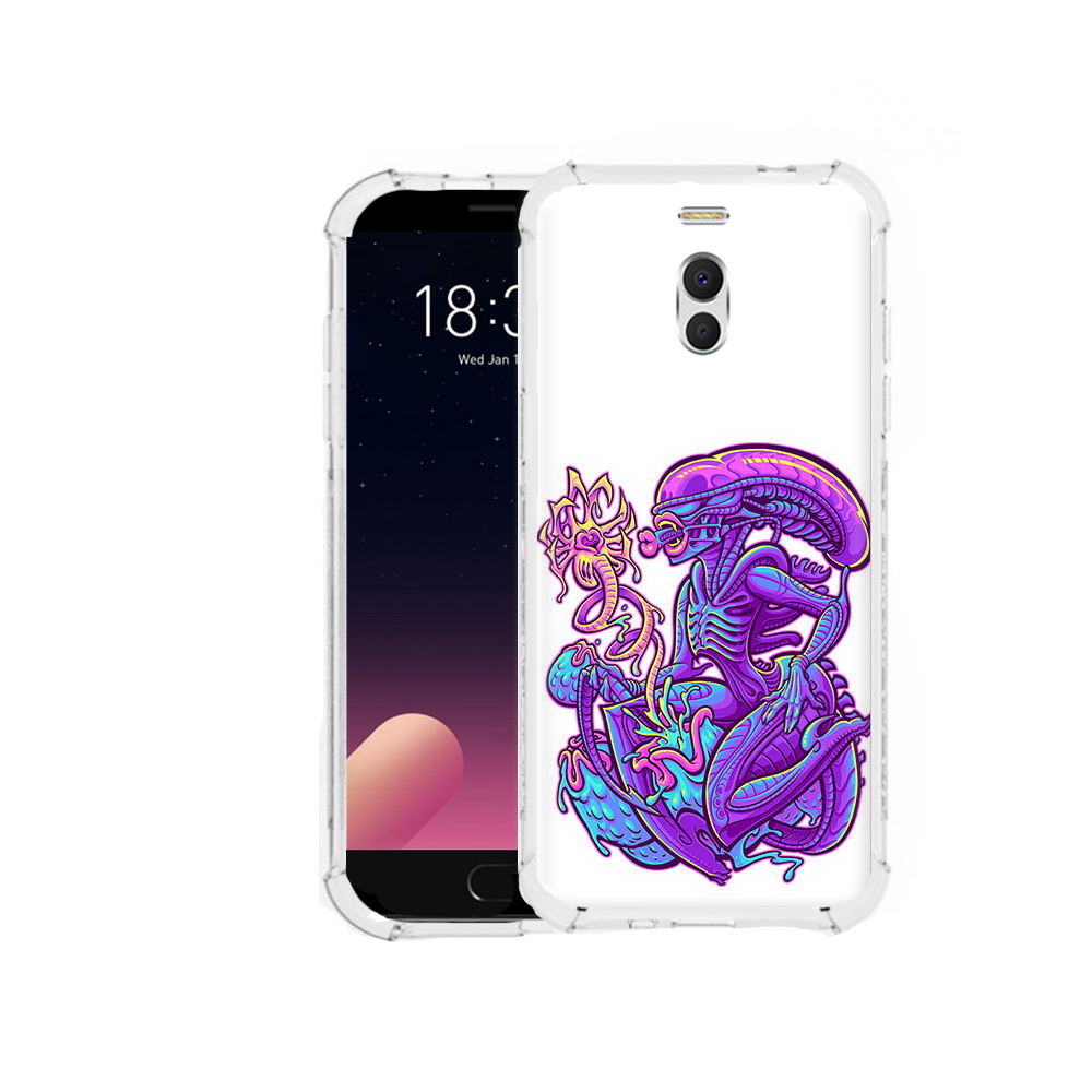 

Чехол MyPads Tocco для Meizu M6 Note чужой фиолетовый цвет, Прозрачный, Tocco