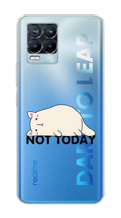 

Чехол на Realme 8/8 Pro "Cat not today", Белый;розовый;черный, 255450-1