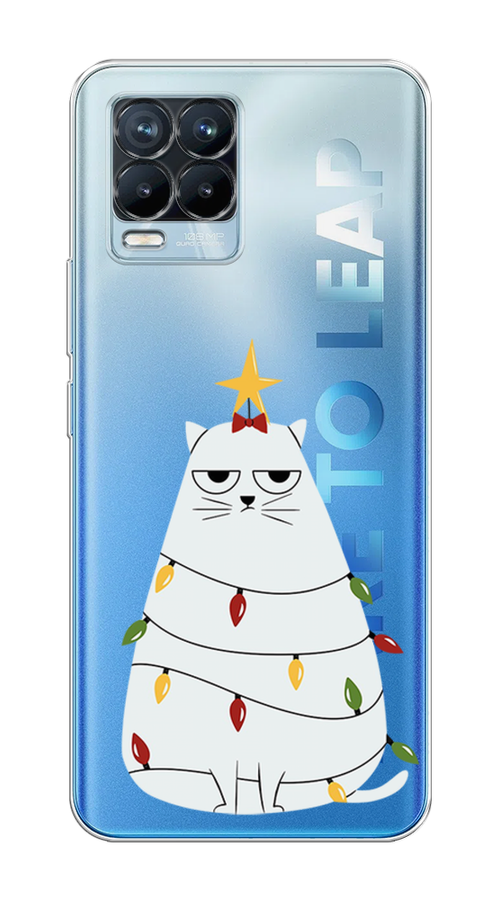

Чехол на Realme 8/8 Pro "Котик в гирлянде", Белый;красный;желтый, 255450-1