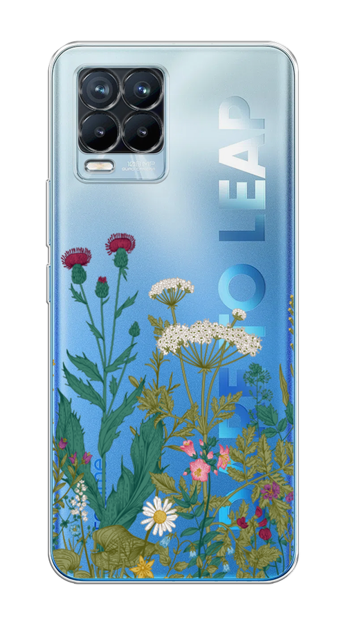 

Чехол на Realme 8/8 Pro "Дикие полевые цветы", Зеленый;розовый;белый, 255450-2