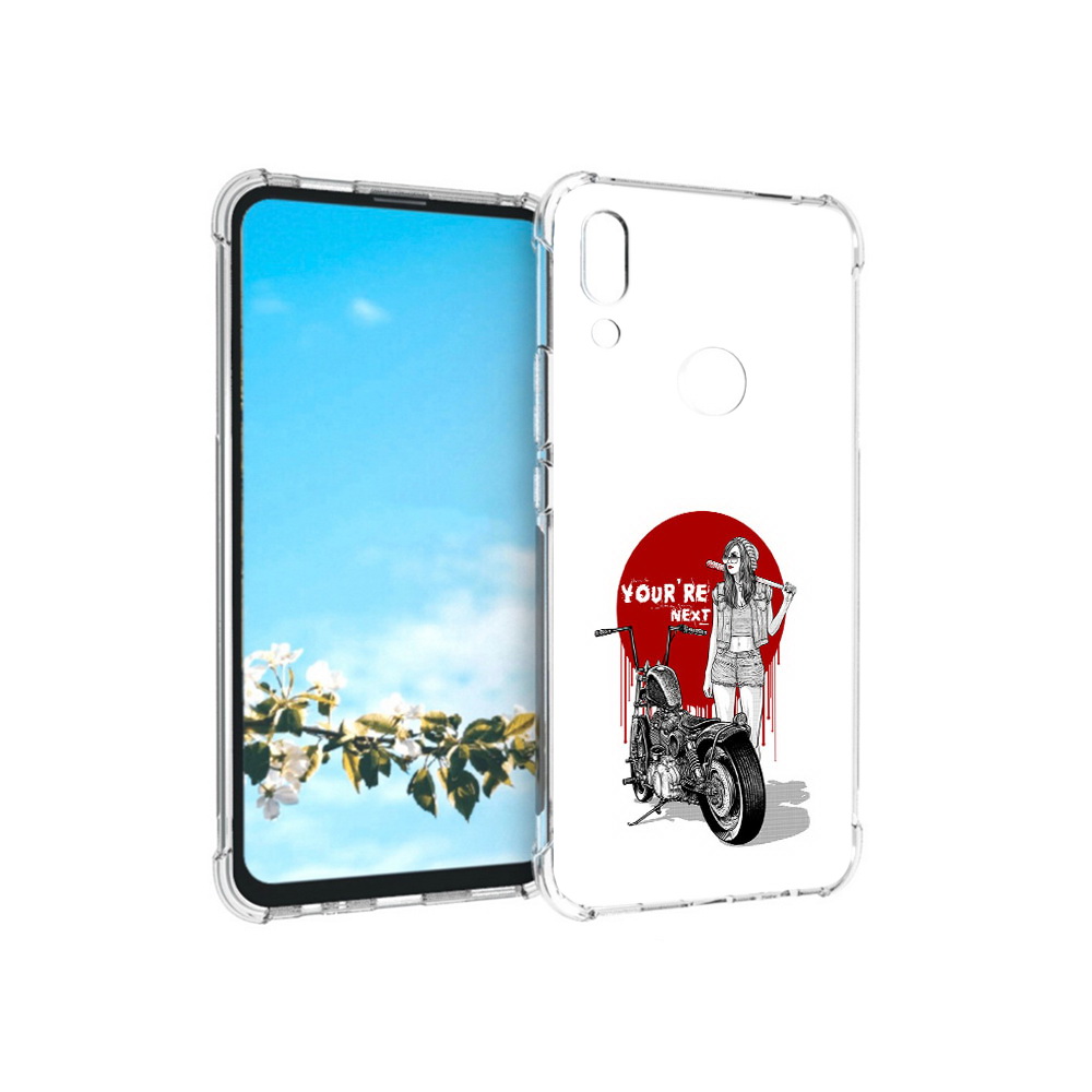 Чехол MyPads Tocco для Huawei P Smart Z девушка с мотоциклом
