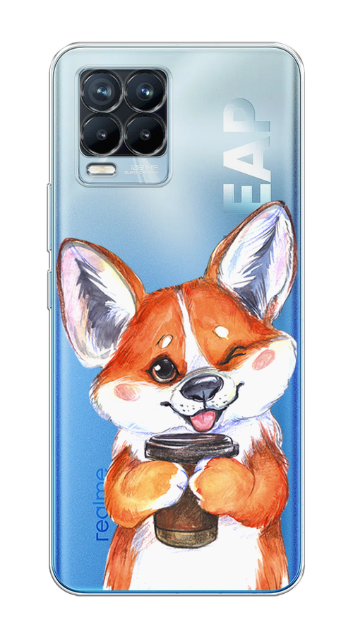 

Чехол на Realme 8/8 Pro "Корги с кофе", Оранжевый;белый, 255450-4