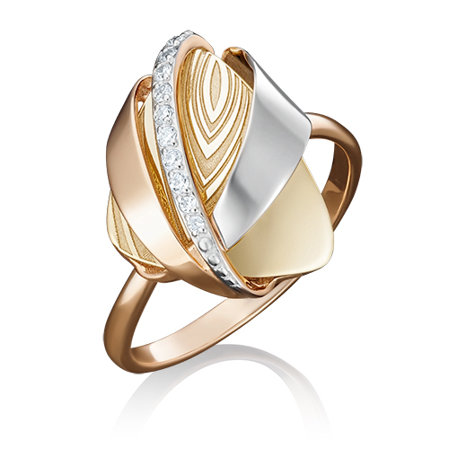 Золотые комбинированные кольца