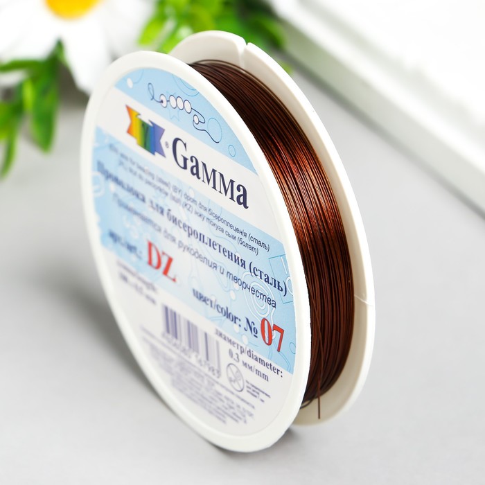 

Проволока для бисера "Zlatka" 0,3 мм, 100 м ± 0.5 м №07, шоколадный, Гамма талантов