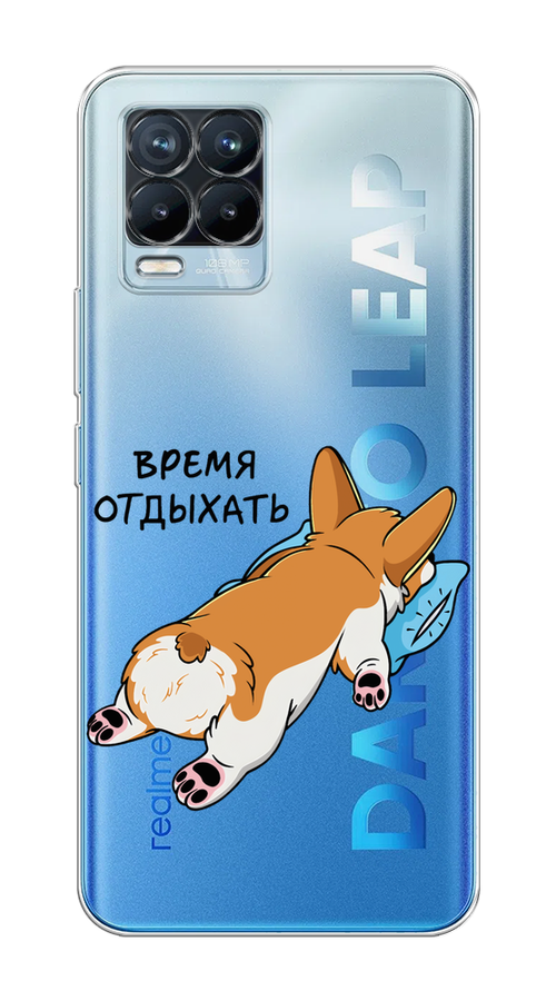 

Чехол на Realme 8/8 Pro "Корги отдыхает", Черный;коричневый;голубой, 255450-1