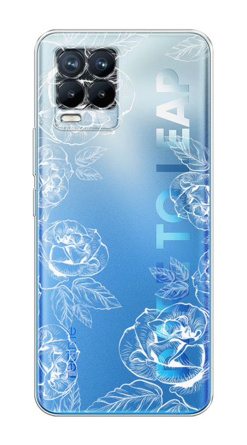 

Чехол на Realme 8/8 Pro "Розы графика", Черный;серый, 255450-2
