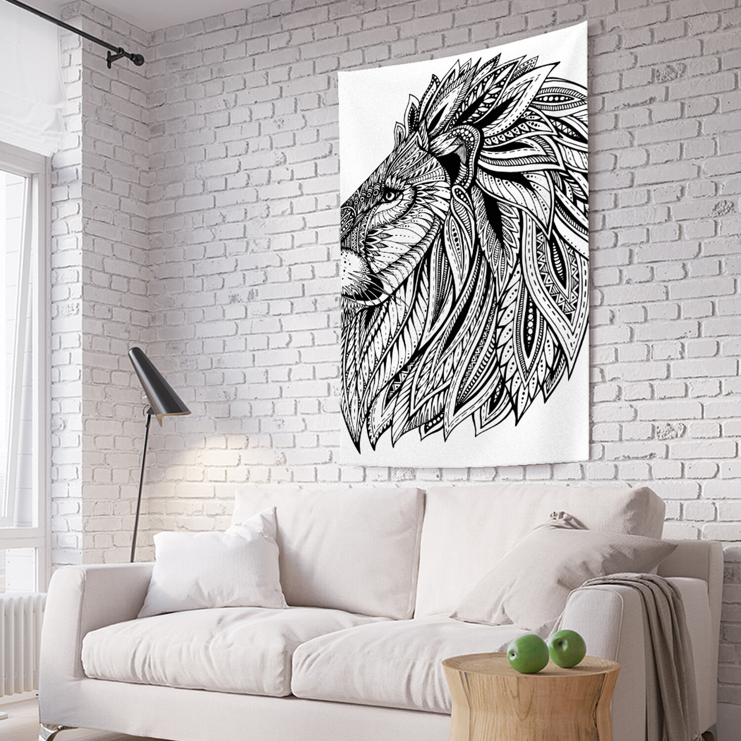 

Вертикальное фотопанно на стену JoyArty Лев с этнической гривой 150x200 см, Лев с этнической гривой