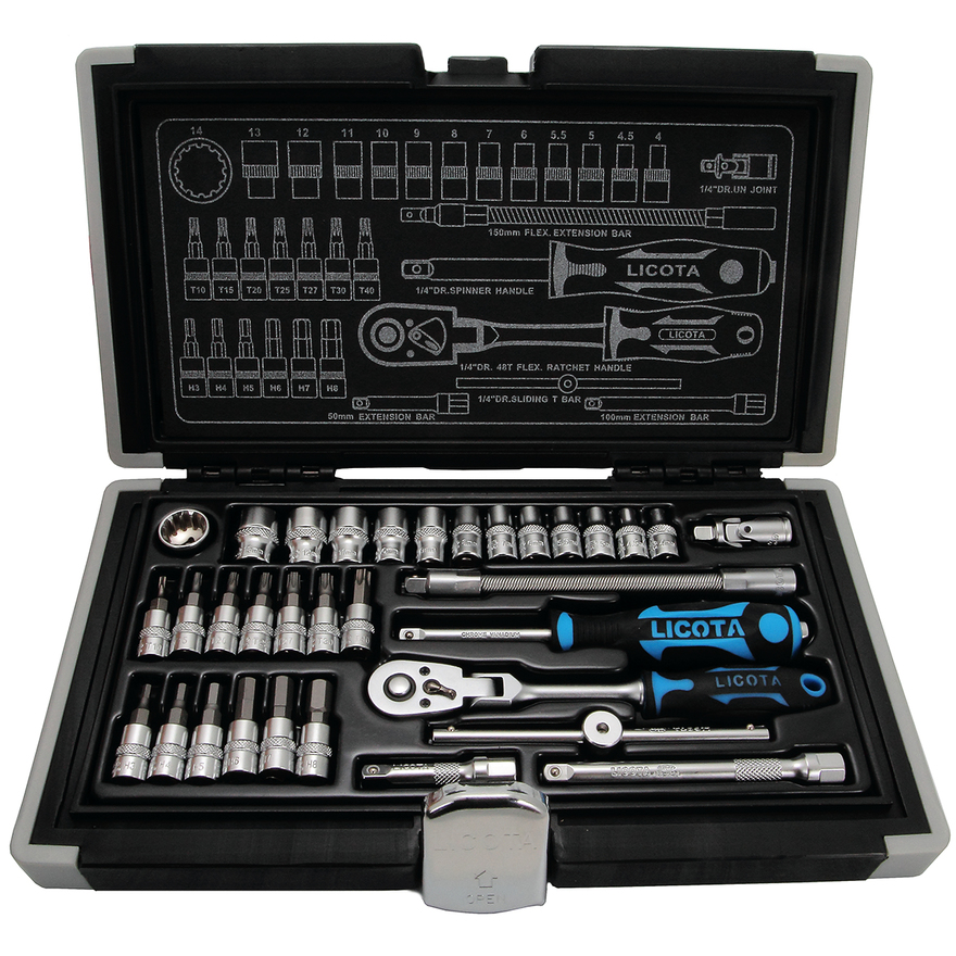 

Набор торцевых головок 1/4" 33пр spline Licota ALK-0003P, ALK-0003P