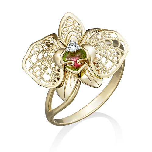 

Кольцо из золота р. 17,5 PLATINA jewelry 01-5039-00-401-1130-48, фианит\эмаль, 01-5039-00-401-1130-48