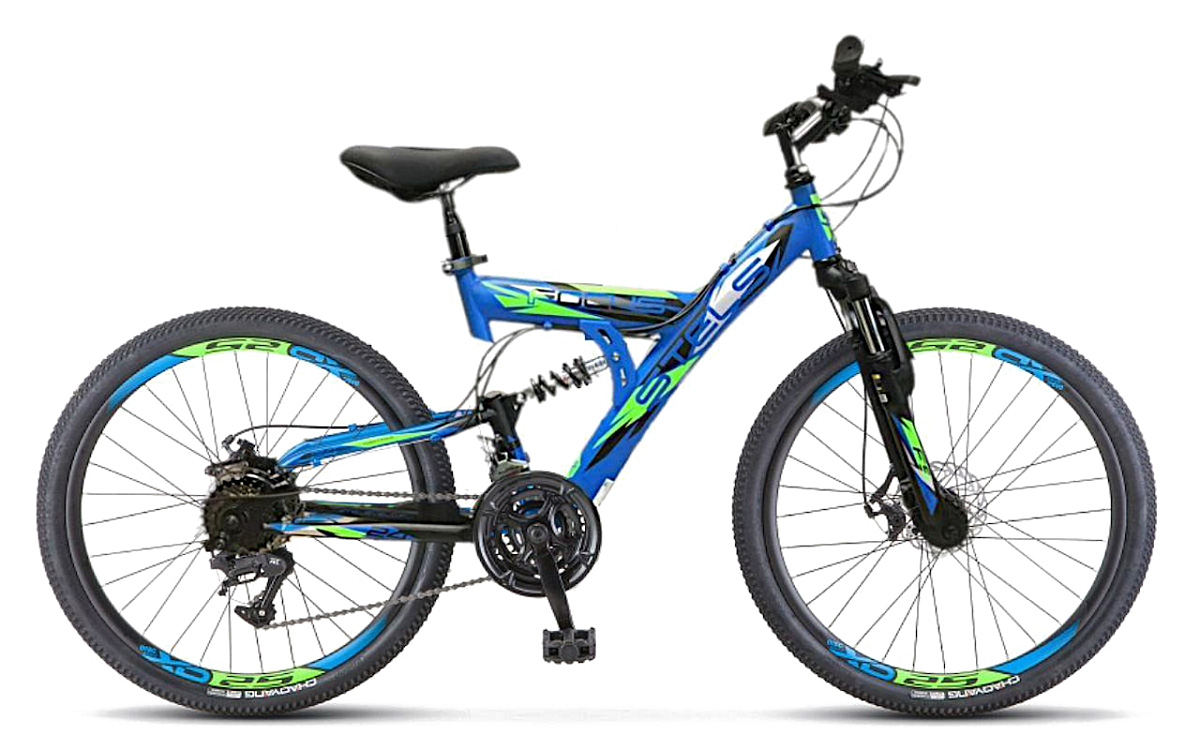 Велосипеды STELS Focus 24 2024 16 синийчерный 2409200₽