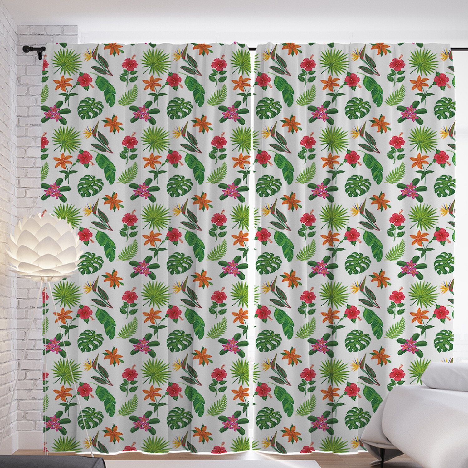 

Шторы с фотопечатью JoyArty "Экзотическая флора" из сатена, 290х265 см, Экзотическая флора