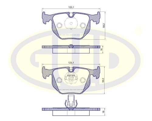 

Тормозные колодки G.U.D. задние дисковые GBP038120
