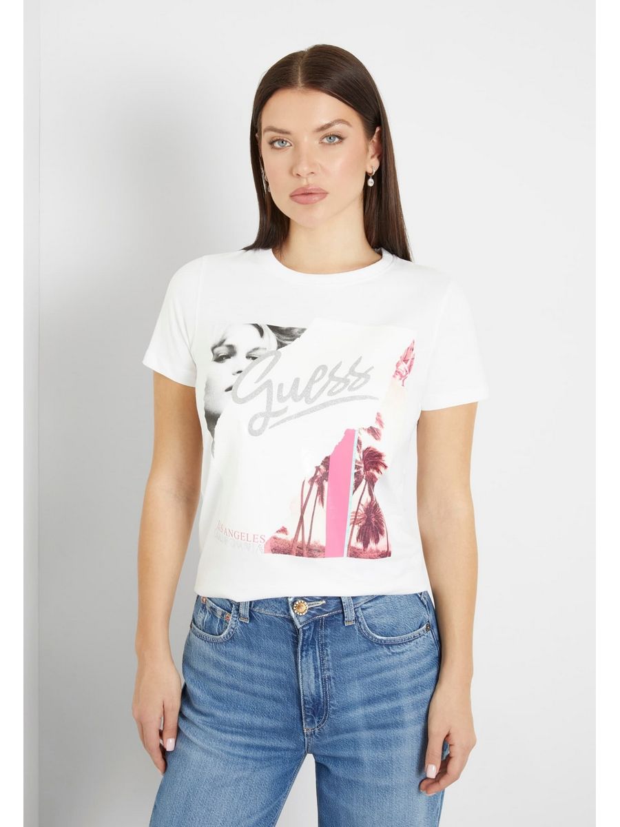 

Футболка женская Guess GU121D1RJ белая XL, Белый, GU121D1RJ