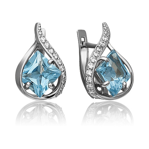 

Серьги из белого золота с фианитом/топазом PLATINA jewelry 02-3259-00-207-1120-46, 02-3259-00-207-1120-46