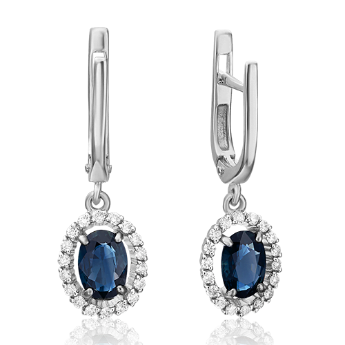 

Серьги из белого золота с сапфиром/бриллиантом PLATINA jewelry 02-0720-00-105-1120-30, 02-0720-00-105-1120-30