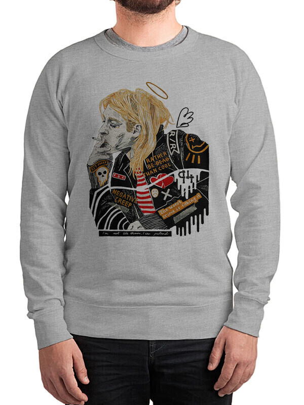

Свитшот мужской Dream Shirts Курт Кобейн серый 56 RU, Курт Кобейн