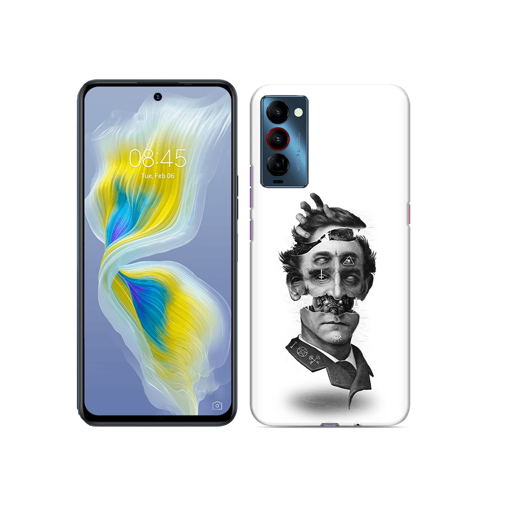 

Чехол MyPads Tocco для Tecno Camon 18 страшное лицо абстракция, Прозрачный, Tocco