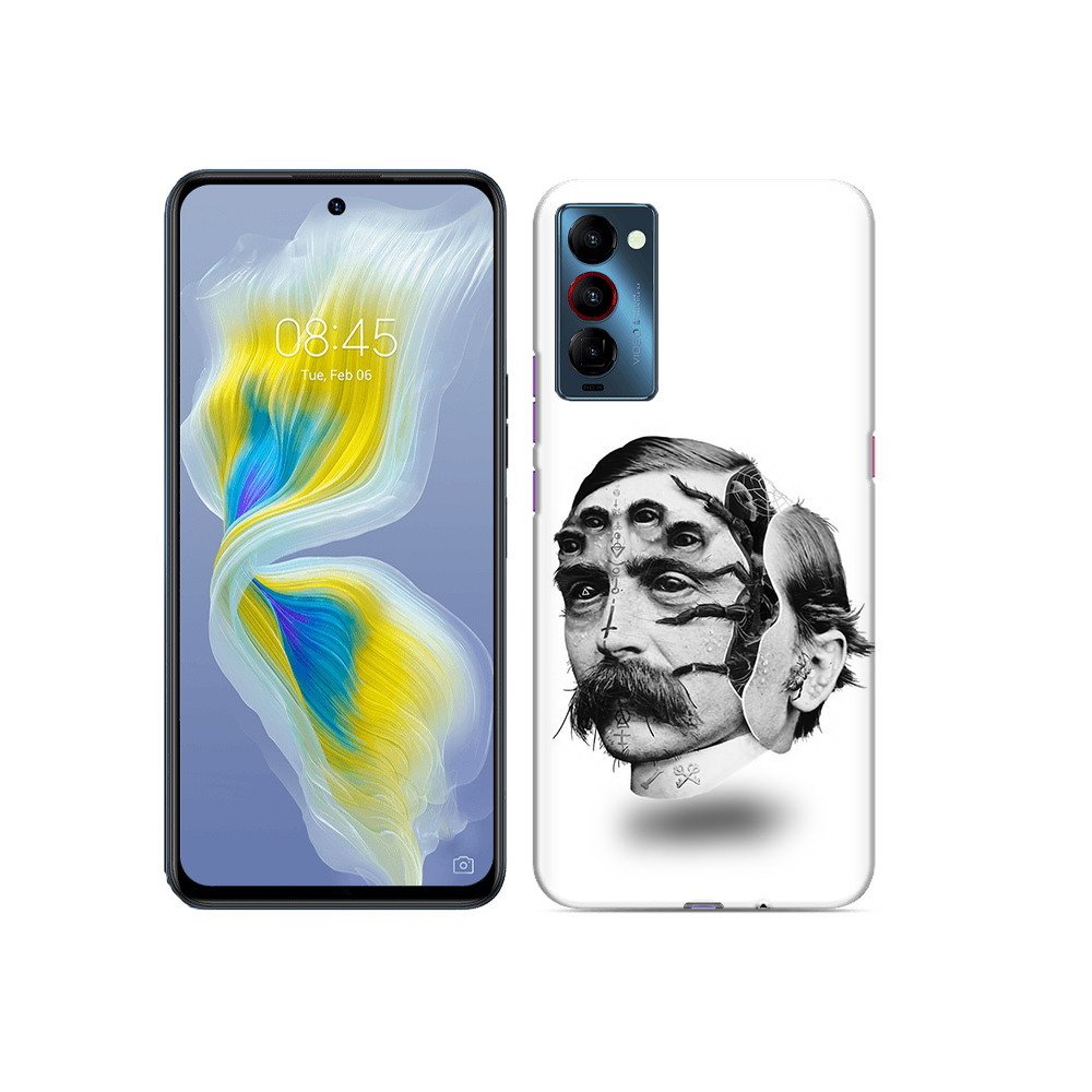 

Чехол MyPads Tocco для Tecno Camon 18 страшное лицо мужчины, Прозрачный, Tocco
