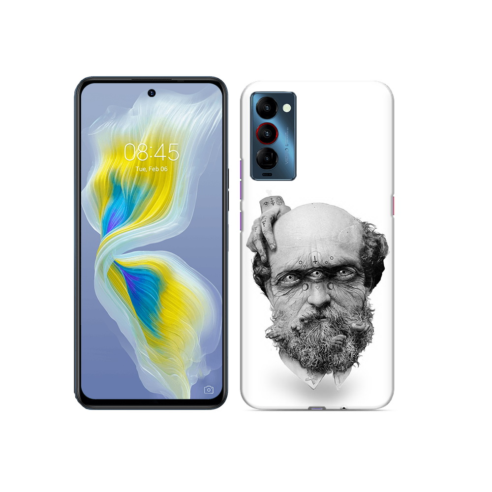 

Чехол MyPads Tocco для Tecno Camon 18 страшный бородатый мужчина абстракция, Прозрачный, Tocco