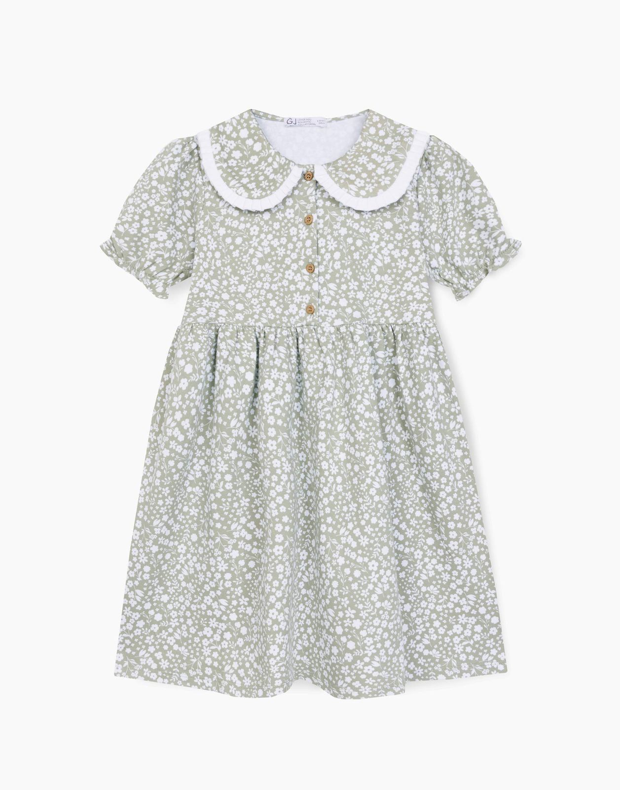 Платье детское Gloria Jeans GDR028132, оливковый/разноцветный, 122