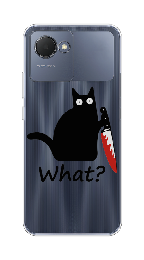 

Чехол на Realme Narzo 50i Prime "Котик с ножом", Черный;красный, 2510650-6