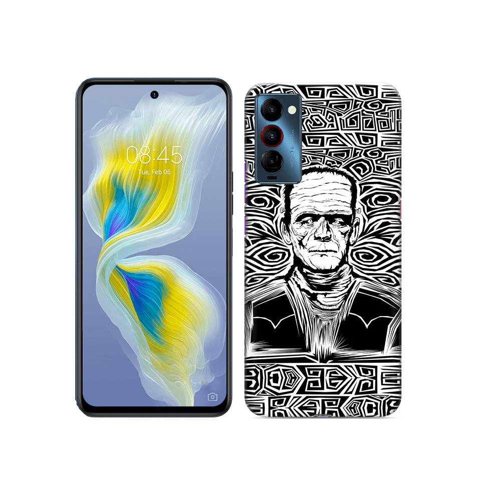 

Чехол MyPads Tocco для Tecno Camon 18 франкенштейн черно белый, Прозрачный, Tocco