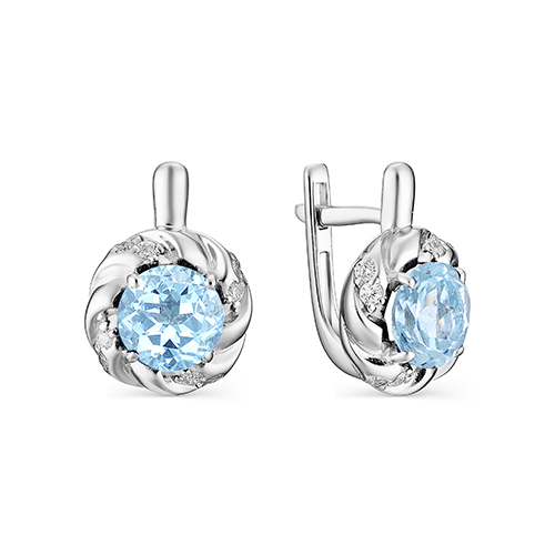 

Серьги из серебра с топазом АЛЬКОР 02-1344/00ТБ-00, 02-1344/00ТБ-00