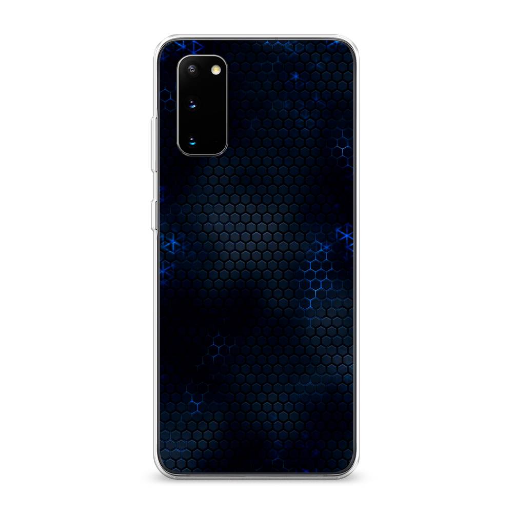 фото Силиконовый чехол "фон соты синие" на samsung galaxy s20 awog
